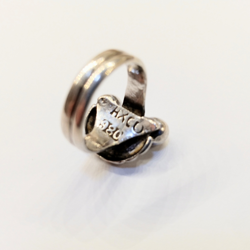 TAXCO 980 Sterling Silver Frog Ring 5 1/2 - Picture 3 of 3